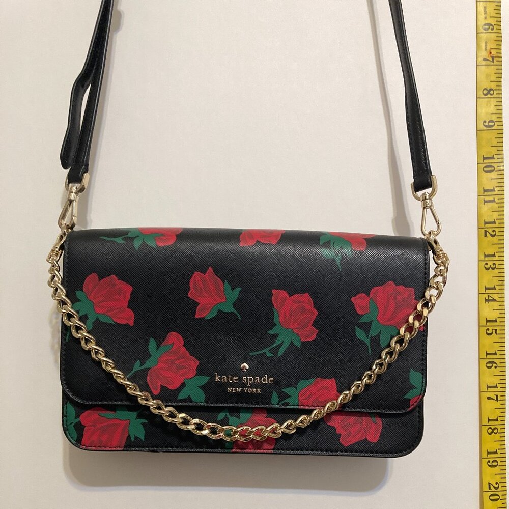 Kate Spade Madison Rose Toss Printed Flap Crossbody